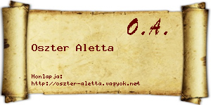 Oszter Aletta névjegykártya